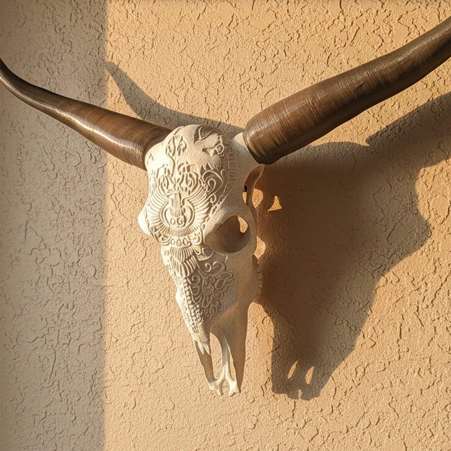 ADG42 Decorative Steer Skull and Horns Western Wall Decor