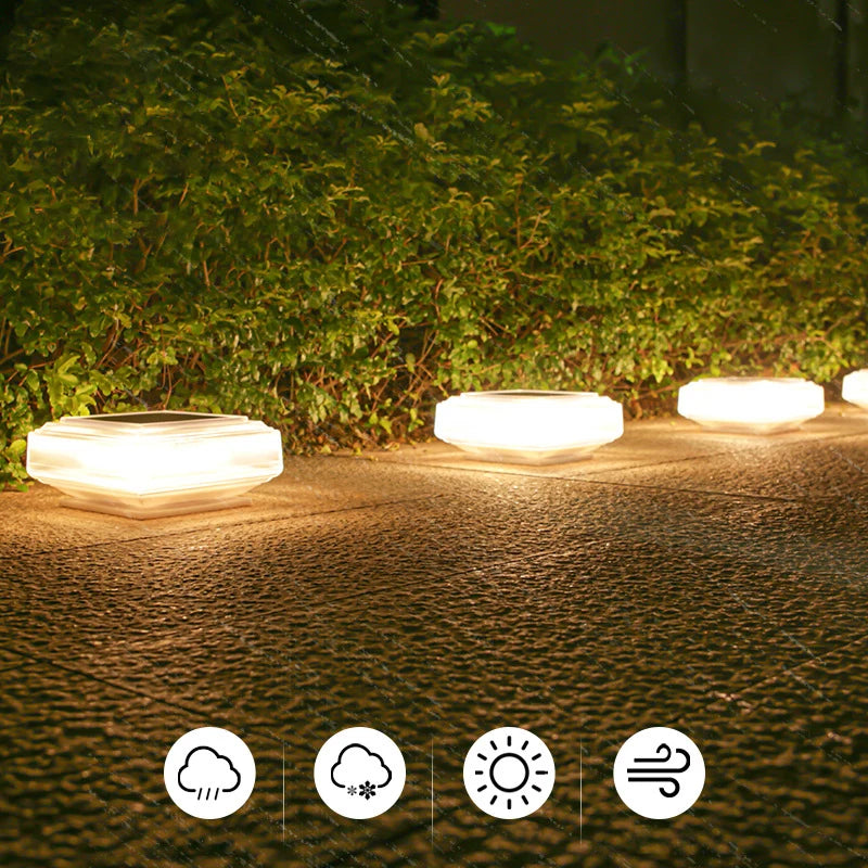 Solar LED Outdoor Column Lamp with Motion Sensor